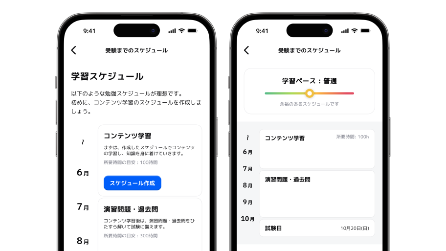 個人に合わせた学習スケジュール